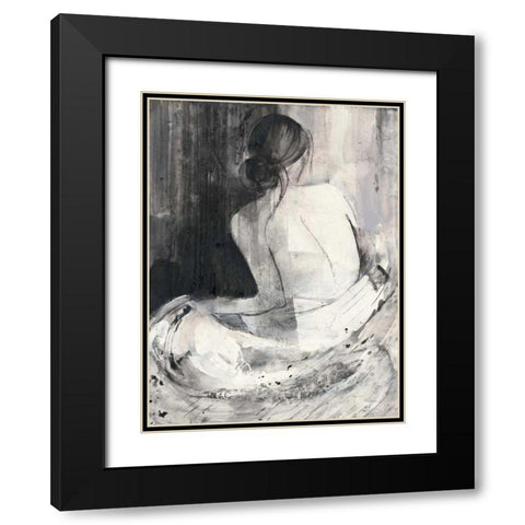 Evening I Black Modern Wood Framed Art Print with Double Matting by Hristova, Albena