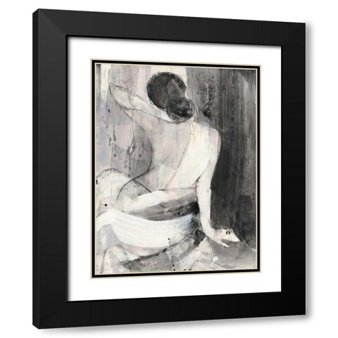 Evening II Black Modern Wood Framed Art Print with Double Matting by Hristova, Albena