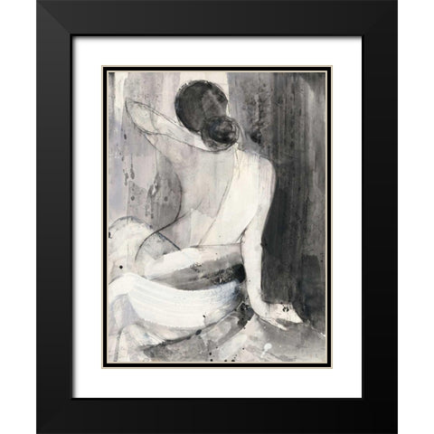 Evening II Black Modern Wood Framed Art Print with Double Matting by Hristova, Albena