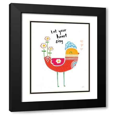 Blossom Birds III Black Modern Wood Framed Art Print with Double Matting by Averinos, Melissa