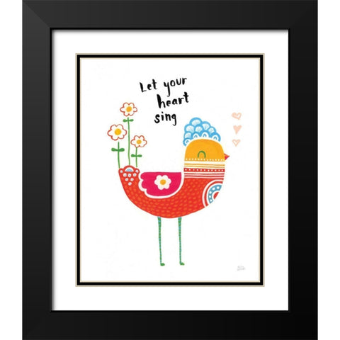 Blossom Birds III Black Modern Wood Framed Art Print with Double Matting by Averinos, Melissa