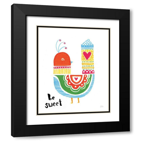 Blossom Birds IV Black Modern Wood Framed Art Print with Double Matting by Averinos, Melissa