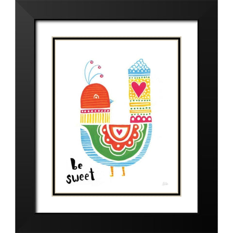 Blossom Birds IV Black Modern Wood Framed Art Print with Double Matting by Averinos, Melissa