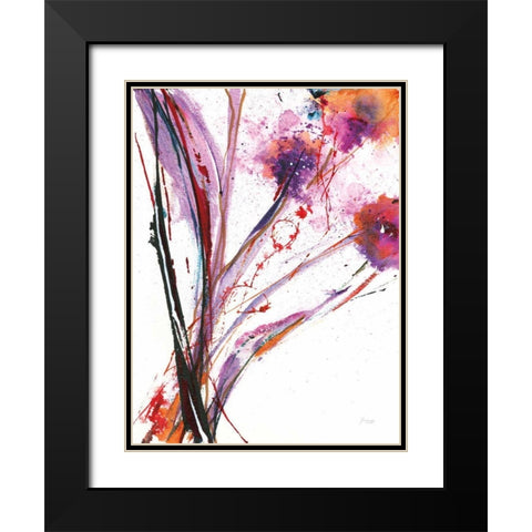 Floral Explosion III on White Black Modern Wood Framed Art Print with Double Matting by Griggs, Jan