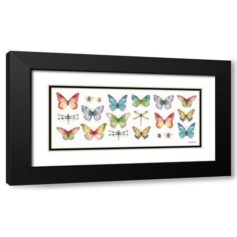 Colorful Breeze Bright Butterflies and Bugs Black Modern Wood Framed Art Print with Double Matting by Audit, Lisa