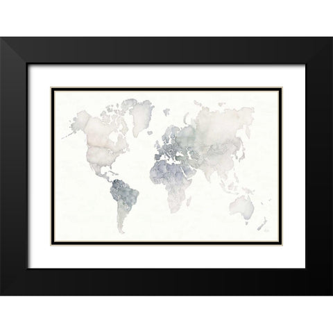 Watercolor Wanderlust Black Modern Wood Framed Art Print with Double Matting by Marshall, Laura