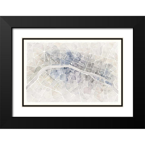 Watercolor Wanderlust Paris Black Modern Wood Framed Art Print with Double Matting by Marshall, Laura