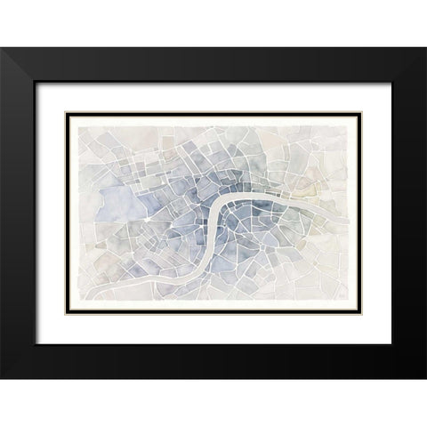 Watercolor Wanderlust London Black Modern Wood Framed Art Print with Double Matting by Marshall, Laura