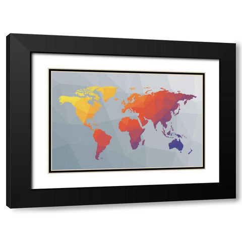 Geo Map I Black Modern Wood Framed Art Print with Double Matting by Hershey, Moira