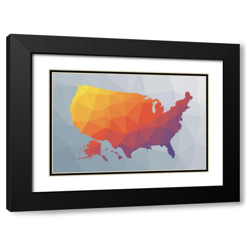 Geo Map II Black Modern Wood Framed Art Print with Double Matting by Hershey, Moira