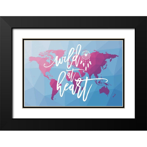 Geo Map Boho I Black Modern Wood Framed Art Print with Double Matting by Hershey, Moira