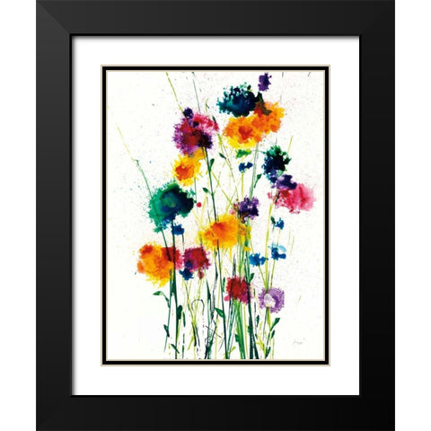 New Blooms on White Black Modern Wood Framed Art Print with Double Matting by Griggs, Jan