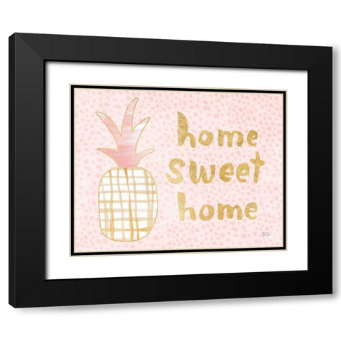 Pineapple Blush I Black Modern Wood Framed Art Print with Double Matting by Averinos, Melissa