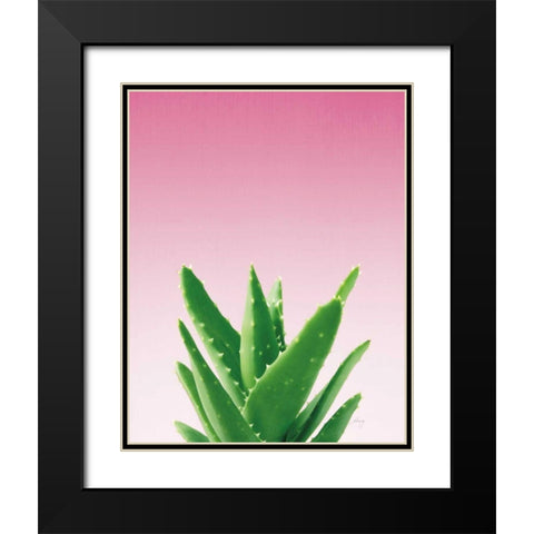 Succulent Simplicity V Pink Ombre Crop Black Modern Wood Framed Art Print with Double Matting by Bradley, Felicity