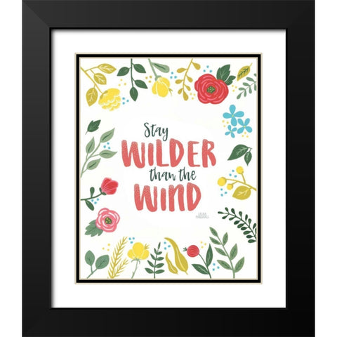 Wildflower Daydreams I v2 on White Black Modern Wood Framed Art Print with Double Matting by Marshall, Laura