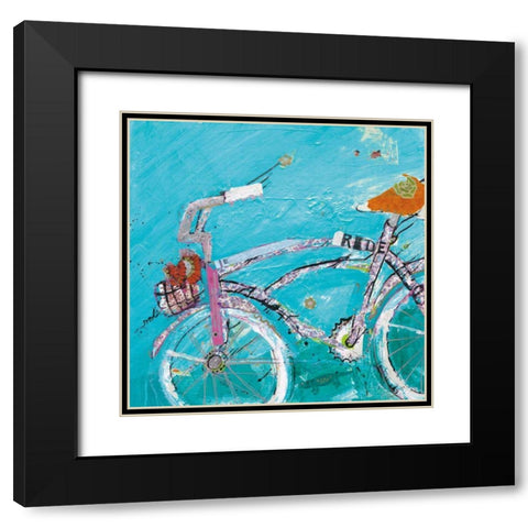 Ride Blue Pink Black Modern Wood Framed Art Print with Double Matting by Day, Kellie