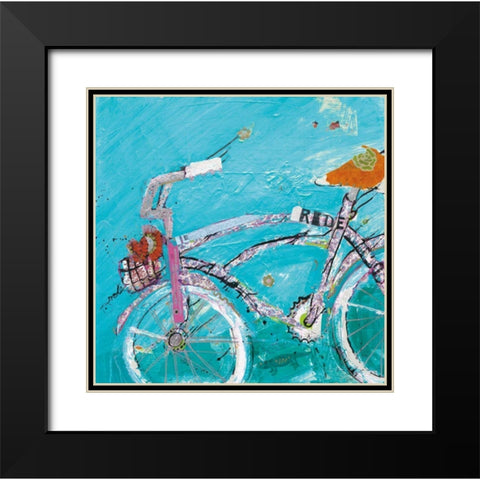 Ride Blue Pink Black Modern Wood Framed Art Print with Double Matting by Day, Kellie