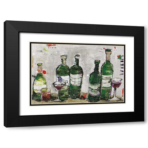 Win Win Green Grey Black Modern Wood Framed Art Print with Double Matting by Day, Kellie