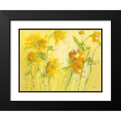 Your Sweet Orange Flowers Black Modern Wood Framed Art Print with Double Matting by Day, Kellie