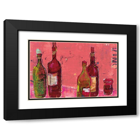 Vino Coral Black Modern Wood Framed Art Print with Double Matting by Day, Kellie