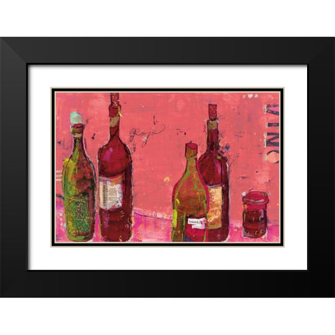 Vino Coral Black Modern Wood Framed Art Print with Double Matting by Day, Kellie