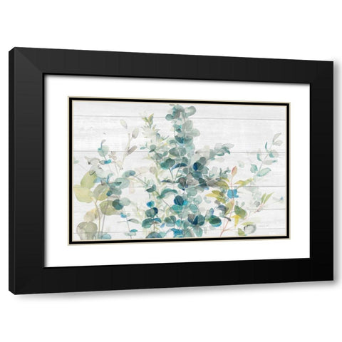 Eucalyptus I on Shiplap Crop Black Modern Wood Framed Art Print with Double Matting by Nai, Danhui