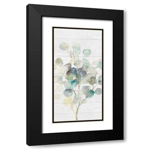 Eucalyptus III on Shiplap Crop Black Modern Wood Framed Art Print with Double Matting by Nai, Danhui