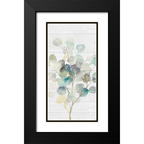 Eucalyptus III on Shiplap Crop Black Modern Wood Framed Art Print with Double Matting by Nai, Danhui