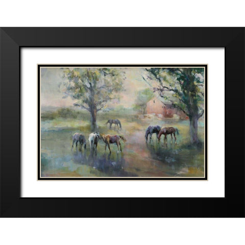 Daybreak on the Farm Black Modern Wood Framed Art Print with Double Matting by Hageman, Marilyn