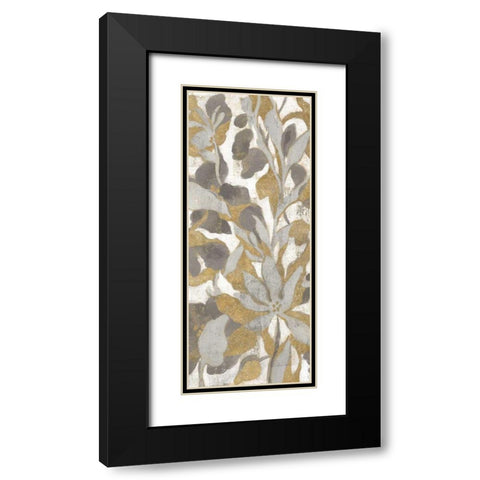 Painted Tropical Screen I Gray Gold Crop Black Modern Wood Framed Art Print with Double Matting by Vassileva, Silvia