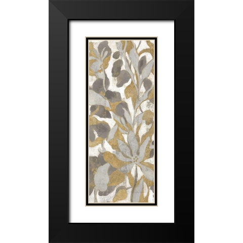 Painted Tropical Screen I Gray Gold Crop Black Modern Wood Framed Art Print with Double Matting by Vassileva, Silvia