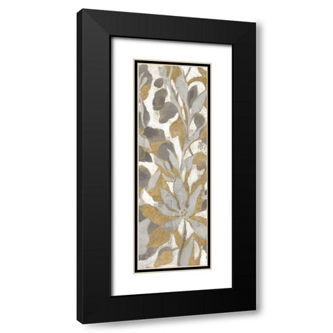 Painted Tropical Screen I Gray Gold Crop Black Modern Wood Framed Art Print with Double Matting by Vassileva, Silvia