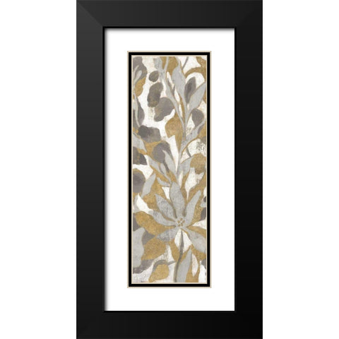 Painted Tropical Screen I Gray Gold Crop Black Modern Wood Framed Art Print with Double Matting by Vassileva, Silvia