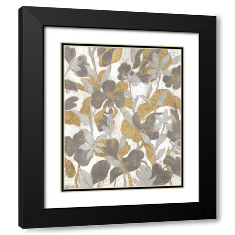 Painted Tropical Screen II Gray Gold Black Modern Wood Framed Art Print with Double Matting by Vassileva, Silvia