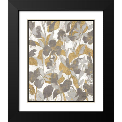 Painted Tropical Screen II Gray Gold Black Modern Wood Framed Art Print with Double Matting by Vassileva, Silvia