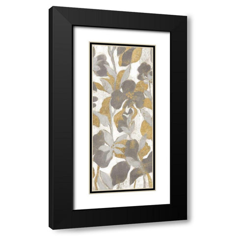 Painted Tropical Screen II Gray Gold Crop Black Modern Wood Framed Art Print with Double Matting by Vassileva, Silvia