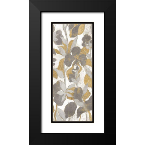 Painted Tropical Screen II Gray Gold Crop Black Modern Wood Framed Art Print with Double Matting by Vassileva, Silvia