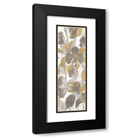 Painted Tropical Screen II Gray Gold Crop Black Modern Wood Framed Art Print with Double Matting by Vassileva, Silvia