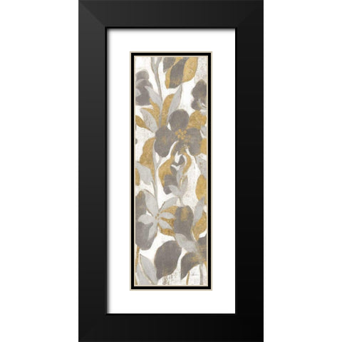 Painted Tropical Screen II Gray Gold Crop Black Modern Wood Framed Art Print with Double Matting by Vassileva, Silvia