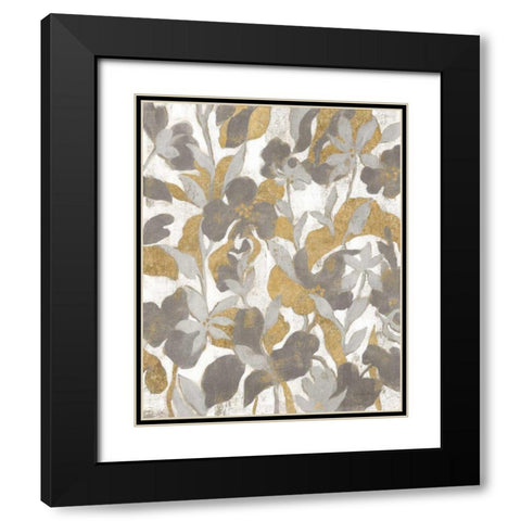 Painted Tropical Screen II Gray Gold Black Modern Wood Framed Art Print with Double Matting by Vassileva, Silvia