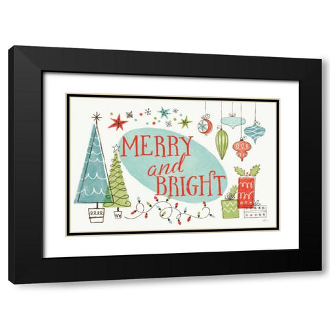 Retro Christmas I Black Modern Wood Framed Art Print with Double Matting by Penner, Janelle