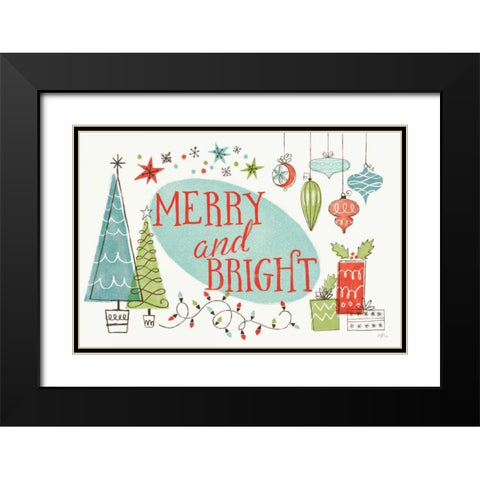 Retro Christmas I Black Modern Wood Framed Art Print with Double Matting by Penner, Janelle