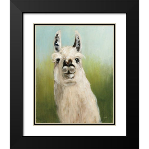 Whos Your Llama I Black Modern Wood Framed Art Print with Double Matting by Purinton, Julia
