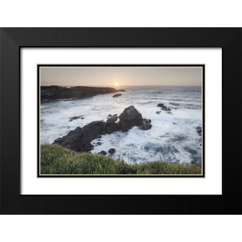 Mendocino Coast Black Modern Wood Framed Art Print with Double Matting by Audit, Lisa