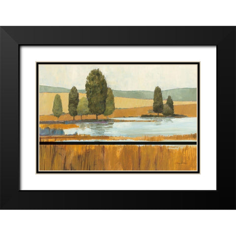 Amber Lake Tan Yellow Field Crop Black Modern Wood Framed Art Print with Double Matting by Tillmon, Avery