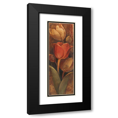 Tulip Shadow II Black Modern Wood Framed Art Print with Double Matting by Hristova, Albena