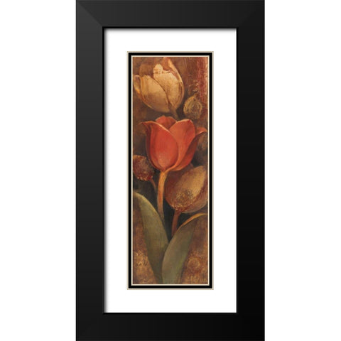 Tulip Shadow II Black Modern Wood Framed Art Print with Double Matting by Hristova, Albena