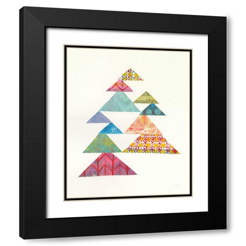 Modern Abstract Triangles I Black Modern Wood Framed Art Print with Double Matting by Prahl, Courtney