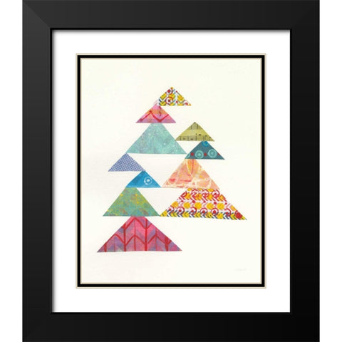 Modern Abstract Triangles I Black Modern Wood Framed Art Print with Double Matting by Prahl, Courtney