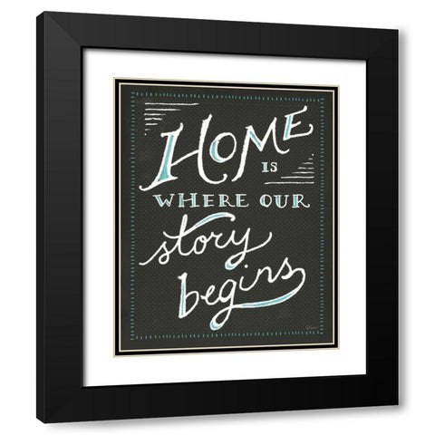 Together III Black Modern Wood Framed Art Print with Double Matting by Schlabach, Sue